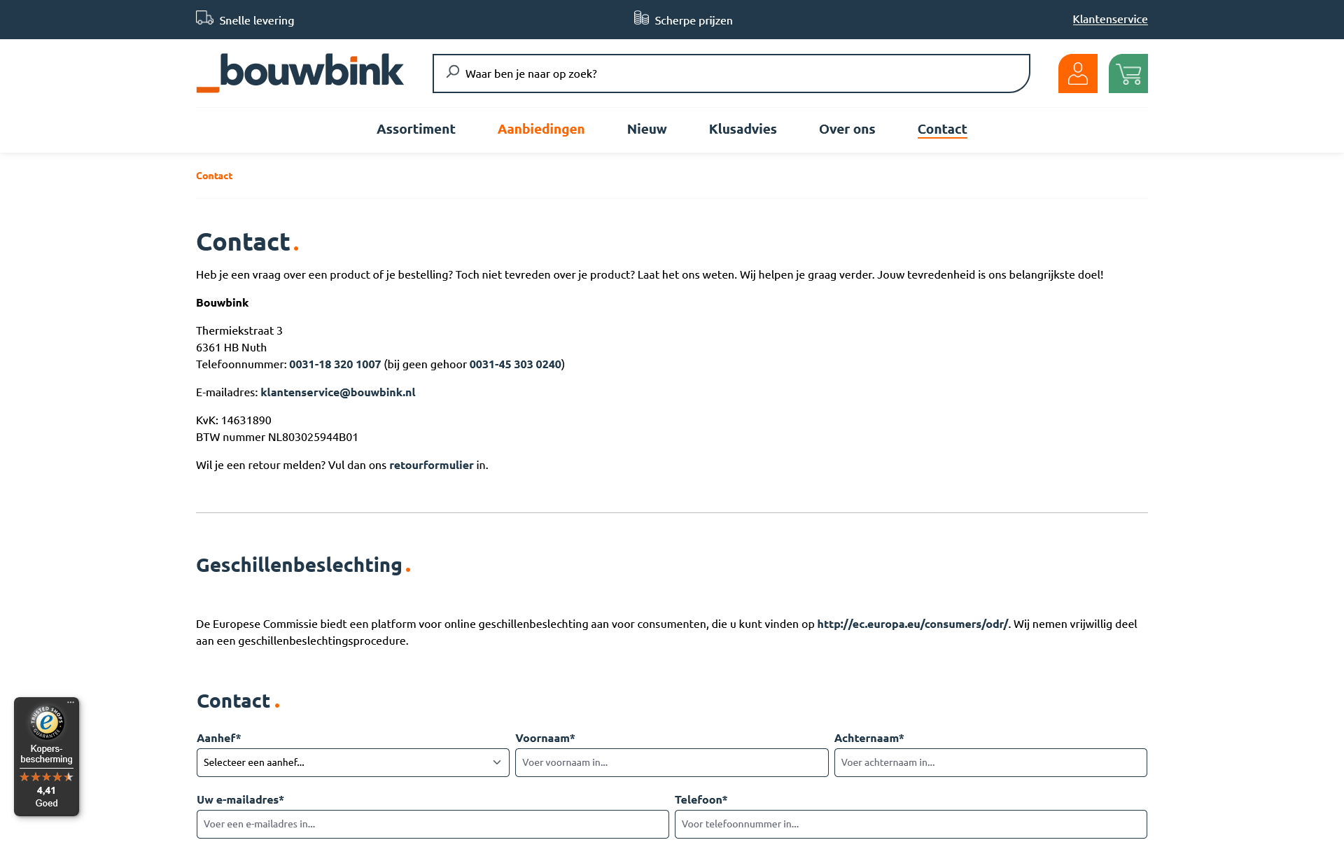 Bouwbink contact